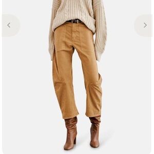 Nili Lotan Shon Pant 8 Barrel Bow Leg camel